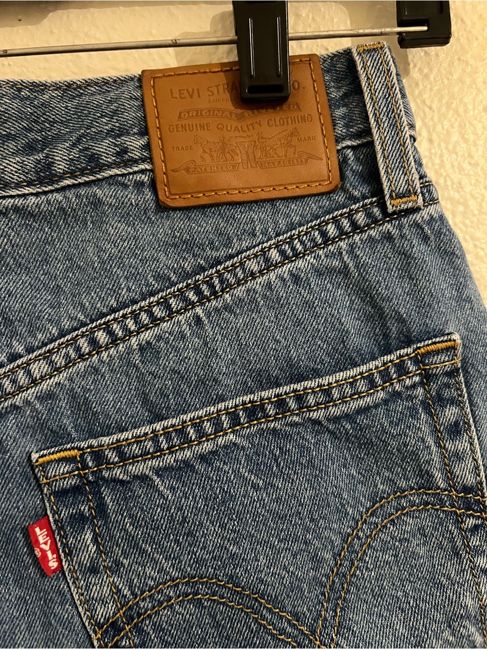 Levi's High-Waist Blue Denim Shorts - Picture 3 of 6